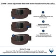 thumbnail image 3 of CTM Cotton Adjustable Belt with Nickel Finish Buckle (Pack of 3), 3 of 3