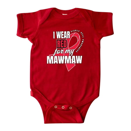 

Inktastic Sickle Cell Awareness I Wear Red For My Mawmaw Gift Baby Boy or Baby Girl Bodysuit