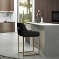 thumbnail image 5 of SEYNAR Mid-Century Modern Velvet Low-Back Bar Stools with Metal Frame, Set of 2（Black）, 5 of 14