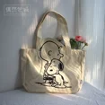 thumbnail image 3 of Bolso de hombro de lona con patrón de Snoopyed de dibujos animados de Anime Kawaii, bolso de almacenamiento portátil de gran capacidad, bolso de compras lindo, regalo para niñas, 3 of 5