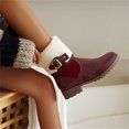 thumbnail image 6 of Xiaoxatg Ladies Fashion Solid Color Leather Belt Buckle Side Zipper Thick Heel Boots for Women - Stylish and Durable Footwear 8, 6 of 6
