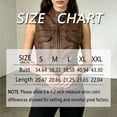 thumbnail image 5 of Morttic Women's Retro Solid Color Faux Leather Zip Up Vest – Stand Collar Sleeveless Jacket with Pockets Short Outerwear Brown，S, 5 of 5