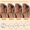 thumbnail image 5 of VEEDFOFA 14K Gold Plated Hoop Earrings, Hypoallergenic Multi Size Secure Closure Earrings for Women Daily & Gift, 5 of 6