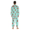 thumbnail image 4 of FORMRS Onesies Pajama for Adults Unisex Hoodie Winter Jumpsuit One Piece Sleepwear, Sizes S-2XL, Strawberry Pattern, 4 of 7