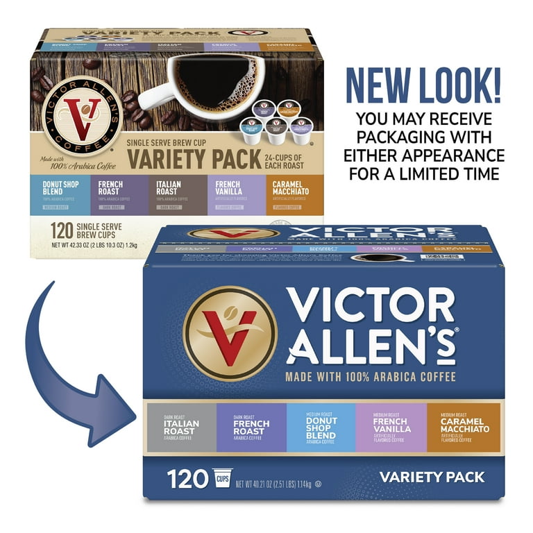 Victor Allen Coffee Variety Pack Cup Single Serve Cup, 120 Count (Compatible with 2.0 Keurig Brewers)