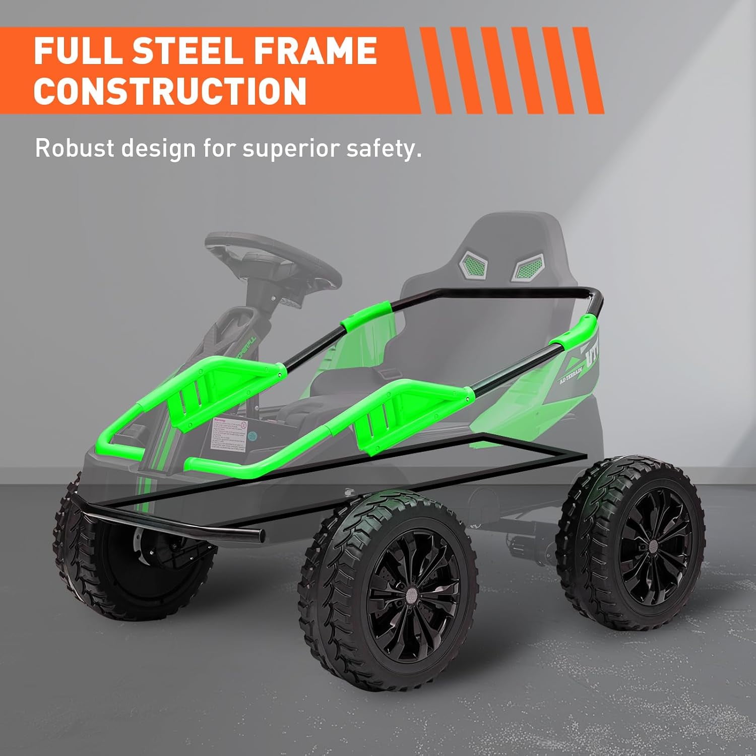 24V Ride on UTV Toy Car for Boys with 4x85W Motors & Remote Control, Battery Powered Electric Cars for Kids 3+, 6mph Max Speed, for All Terrians
