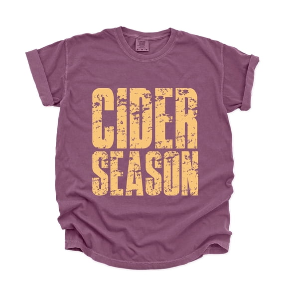 Cider Season Block Distressed - Women's Garment Dyed Graphic T-Shirt