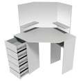 Victoria Corner Makeup Table with Mirror and Integrated Storage