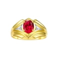 thumbnail image 1 of RYLOS Men's Rings 14K Yellow Gold Rings Classic Designer Style 9X7MM Oval Gemstone & Diamond Ring Ruby July Birthstone Rings For Men Size 12, 1 of 7