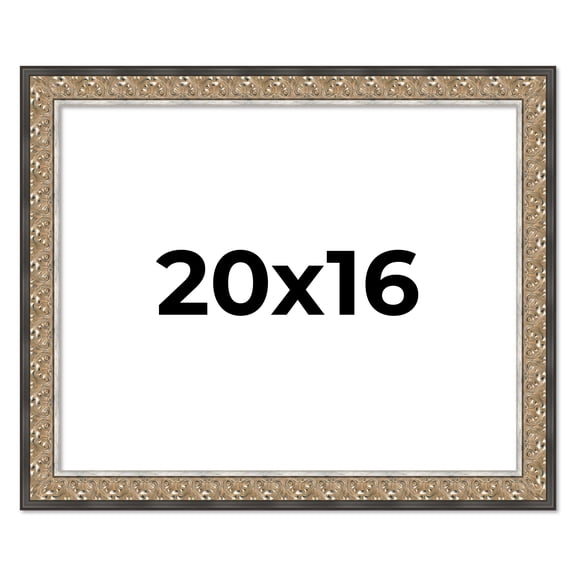 20x16 Frame Silver Real Wood Picture Frame Width 1.75 Inches | Interior Frame Depth 0.5 Inches |