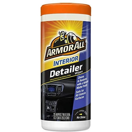 Armor All Car Interior Cleaner Wipes for Dirt & Dust, Detailer, 25 Count, 3 Pack
