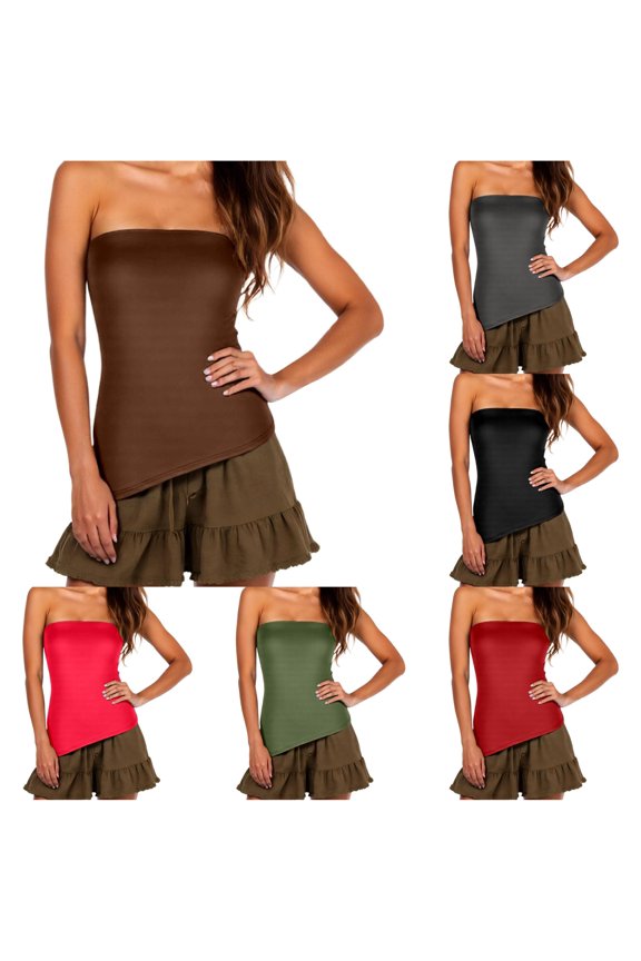 Women's Sleeveless Tank Top with Built In Bra Round Neck for Outdoor Music Festival Brown XXL