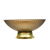 CATIEBYE Golden Decorative Fruit Holder with Elevated Base for Kitchen Countertop Storage and Display
