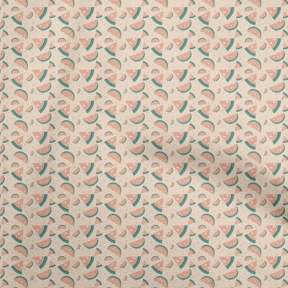 oneOone Georgette Viscose Peach Fabric Fruits Watermelon Sewing Fabric By The Yard Printed Diy Clothing Sewing Supplies 42 Inch Wide