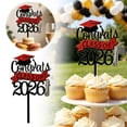 thumbnail image 2 of Promotion 2026 Décoration de Gâteau Félicitations Collation des Grades Acrylique Noir avec Paillettes Rouges Bannière de Toque de Finissant Fête pour Célébration au Secondaire et au Cégep Choix, 2 of 6