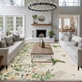 thumbnail image 3 of Watercolor Floral Area Rugs 5'x8', Washable Small Throw Rugs for Classroom Bedroom, Spring Flowers Birds Plants Country Beige Indoor Outdoor Rug Non-Slip Low Pile Carpet Runner Reversible Floor Mats, 3 of 8