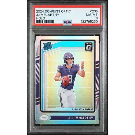 2024 Donruss Optic Rated Rookie Holo JJ Mccarthy #235 PSA 8