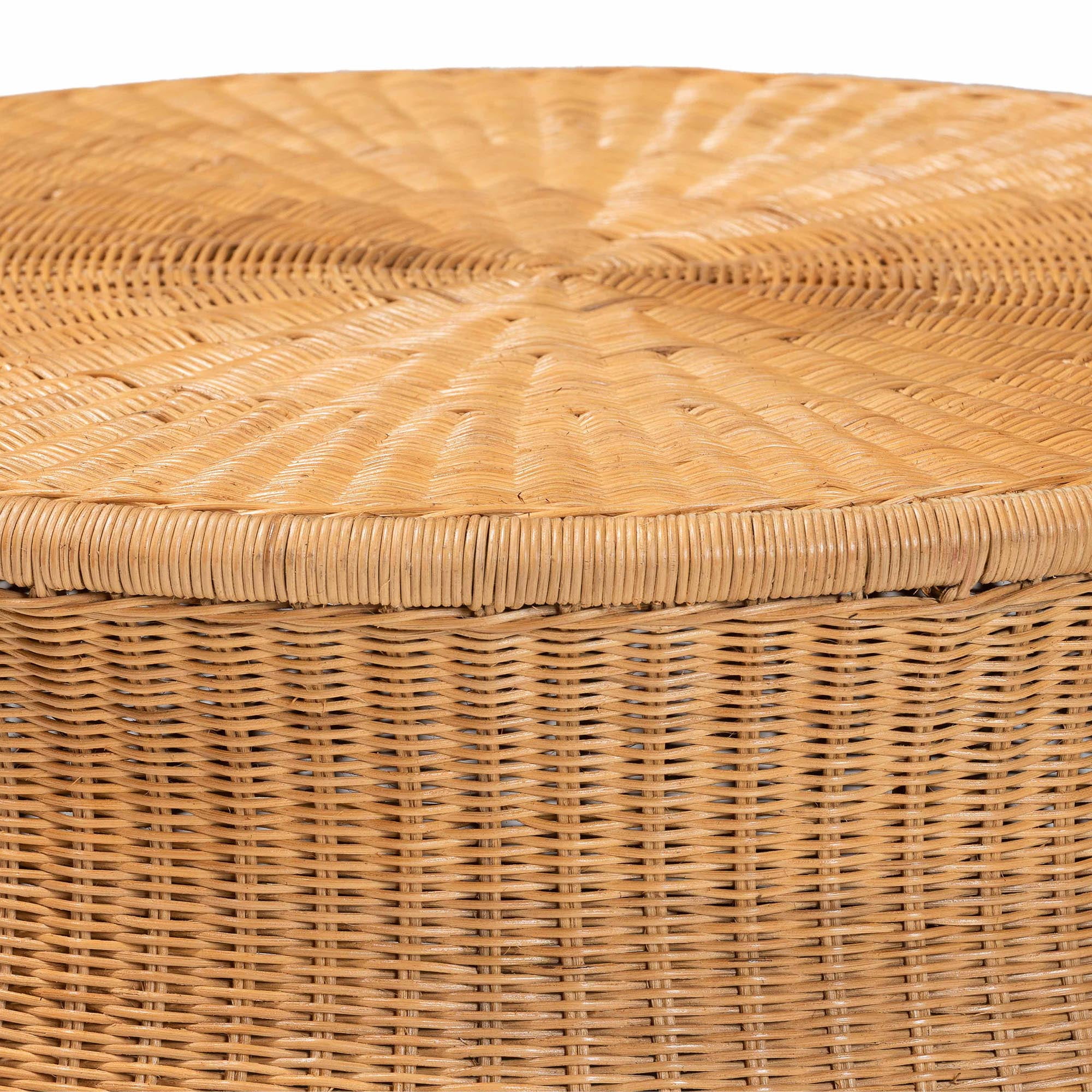 bali & pari Caroline Boho Coffee Table, 30"W, Light Honey