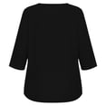 thumbnail image 6 of Kezqiaxn 3/4 Length Sleeve Womens Tops V-Neck Button Up Shirt Business Work Blouses Plus Size Clothes for Women, 6 of 6