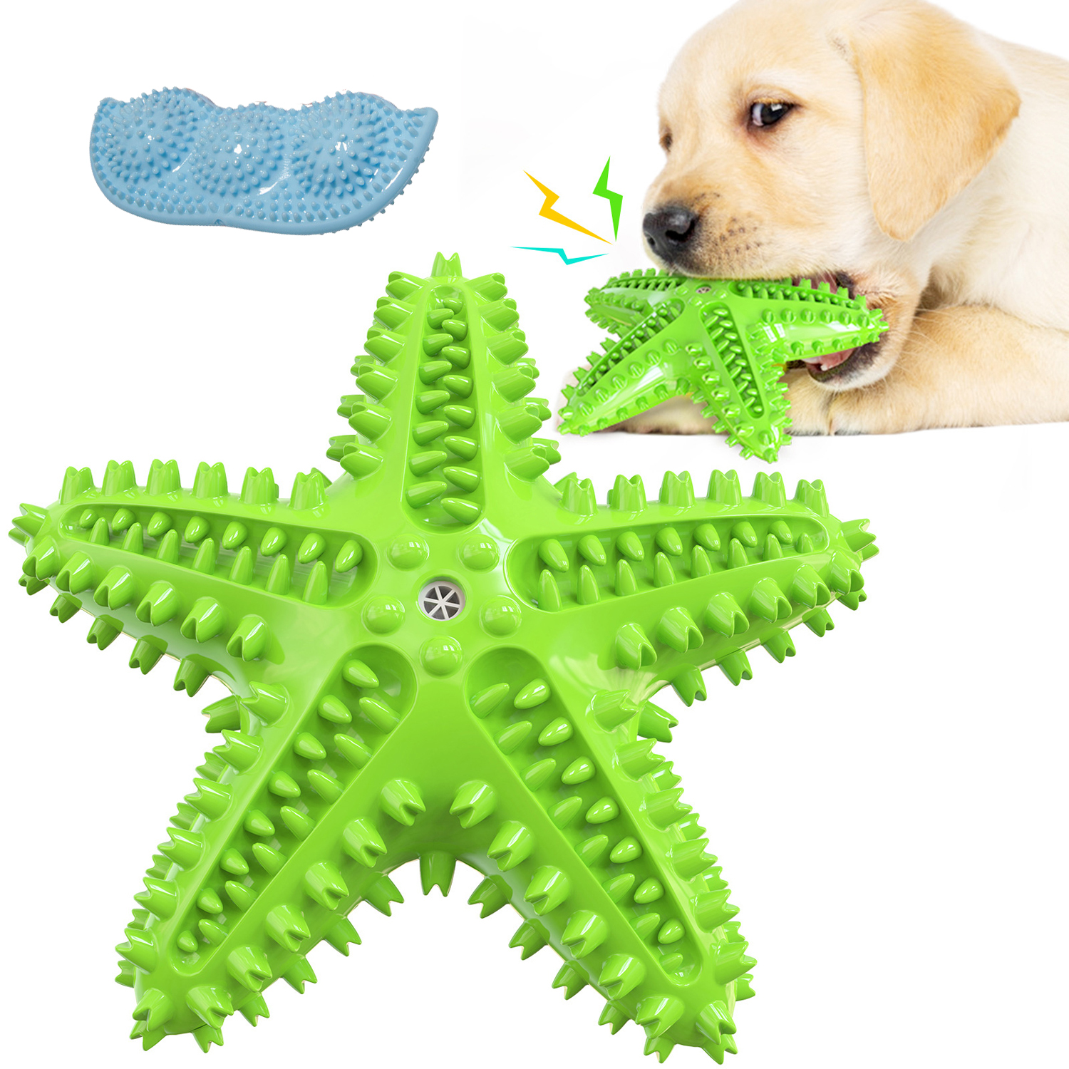 Dog Squeaky Chew Toys Floating Water Dog Toys Starfish Natural Toothbrush Teeth Cleaning Toy For