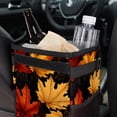 thumbnail image 6 of Thanksgiving Leaves Foldable with Lid Leak-Proof Hanging Storage Bag Mini Trash Can Car Trash Bin Trash Can for Car, 6 of 6