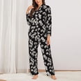 thumbnail image 6 of Rateoe Daisies Flowers Pattern Womens Pajamas Set Long Sleeve Sleepwear Button Down Nightwear Soft Cotton Pj Lounge Sets, 6 of 9