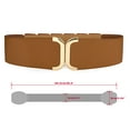 thumbnail image 3 of INSPIRE CHIC Women's Textured Faux Leather Stretchy Cinch Waist Belt Brown, 3 of 4