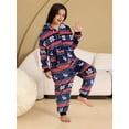 thumbnail image 3 of Pijamas navideños con capucha para niños, Onesies de franela, disfraces de invierno para niñas, estampado azul marino, Jumpusit, 3 of 4
