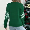 thumbnail image 6 of vigerkar Women's Ugly Christmas Sweater Cedar Snowflake Pattern Knitted Sweaters Long Sleeve Winter Pullover Tops (Green, S), 6 of 8