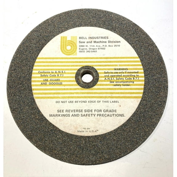 Bell Industries (Nielsen) Chainsaw Sharpener Grinding Wheel 5" x 3/16" with 3/8" Arbor - 5730 Max RPM - Made in USA