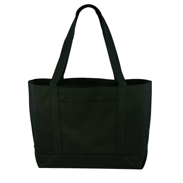 Daily Tote with Shoulder Length Handle and Outside Pocket, Black ...