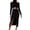 Black, variant on Baqcunre Women's Long Sleeve High Neck Solid Knitted Sweater High Waist Front Split Dress Set Cocktail Dress Womens Dresses Bodycon Dresses for Women Long Sleeve Dress for Women,Army Green,L