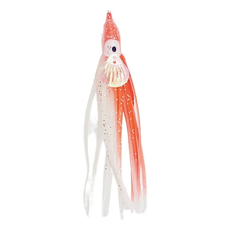 12cm Fishing Lure Simulated Bright Color Good Toughness Vivid Eyes Stretchy Fish Attraction Universal Luminous Sea Fishing Soft Octopus Squid Skirt Fishing Supplies