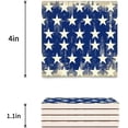 thumbnail image 3 of FMSHPON Independence Day American Flag Set of 4 Coaster for Drinks, Absorbent Ceramic Stone Coasters Cup Mat with Cork Base for Home Kitchen Room Coffee Table Bar Decor, 3 of 4