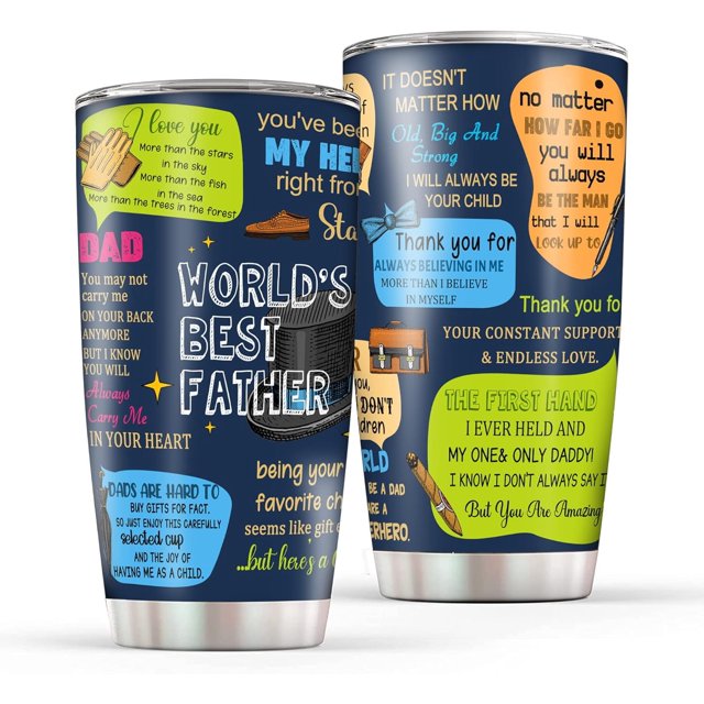 Regalos para papá, regalos para papá de su hija, regalos de cumpleaños para papá, vaso para papá, vaso de café para papá, regalos de Navidad para papá, taza de viaje de acero inoxidable con
