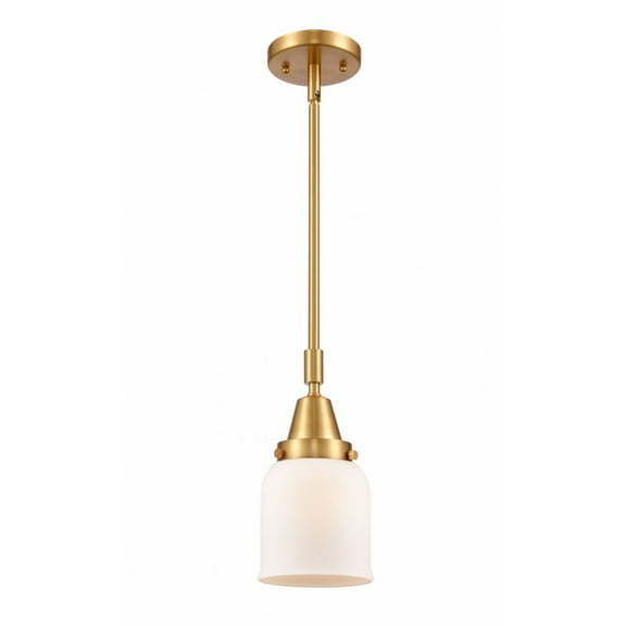 447-1S-SG-G51-Innovations Lighting-Bell - 1 Light Stem Hung Mini Pendant In Industrial Style-11.13 Inches Tall and 5 Inches Wide-Satin Gold