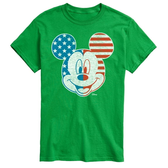 Disney - Americana - Mickey Face Stars And Stripes - Adult Short Sleeve Graphic T-Shirt