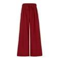 thumbnail image 7 of Women's Pants Drawstring Striped Straight Leg Elastic High Waist Jogger Pants with Pockets Lightweight Casual Trendy Relaxed Fit Slacks, 7 of 7