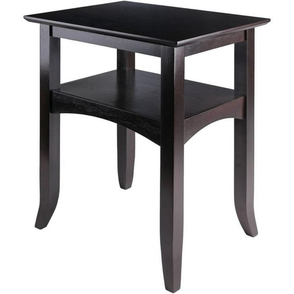 Pemberly Row Flared Leg Transitional Solid Wood End Table in Coffee