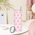 thumbnail image 6 of Pink Bow Tumbler with Lid Straw 20 Oz Cute Bow Knot Travel Coffee Pink Tumbler Cup Boxed for Wedding Birthday Party Favor Supplies, 6 of 6