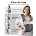 thumbnail image 5 of RUPOUN Baby Carrier, Convertible Soft & Cool Baby Carrier, 4-Position, Gray, for Child, Infant, Newborn, 5 of 9