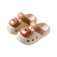 thumbnail image 3 of GPOECD Kids Clogs Cartoon Indoor Outdoor Beach Slides for Toddlers Summer Breathable Footwear Kids Slippers,08_Khaki,9-9.5 Years, 3 of 9