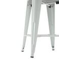 BELLEZE Set Of 4, 24Inch Metal Bar Stools Dining Chairs With Wood Seat