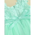 thumbnail image 6 of Hirigin Kids Baby Girl Crochet Lace Dress Sleeveless Floral Princess Dresses Fancy Gown Wedding Party Dresses 2-7 Years, 6 of 7