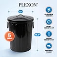 thumbnail image 6 of Plexon 5 Gallon Small Metal Trash Can with Lid Outdoor Galvanized Steel Bucket with Lid 5 Gal Storage Can for Dog Food Bird Seed Storage Container Rodent Pet Proof, Black, 6 of 9