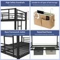 thumbnail image 3 of ASINMAK Full-over-Full Bunk Bed for adult, Heavy Duty Metal with Sturdy Guard Rail & 2 Side Ladders, Convertible Bunkbed,No Box Spring Needed - Black, 3 of 8