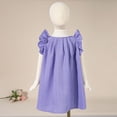 thumbnail image 2 of Jinhomg Toddler Girls Summer Dresses Cute Ruffle Hem Midi Dress Loose Fit Comfy Sleeveless Ruched Dresses Baby Kids Cute Playwear Purple 4-5Years, 2 of 7
