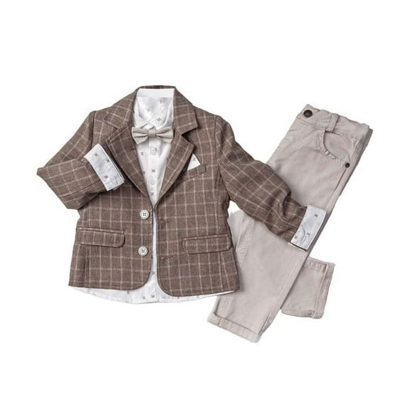 Little Boys' Jacket, Long Sleeve Button-Up Shirt and Pants 3-Piece Dressy Suit