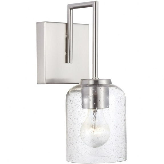639311BN-500-HomePlace-Carter - 1 Light Wall Sconce Brushed Nickel Finish with Clear Seeded Glass