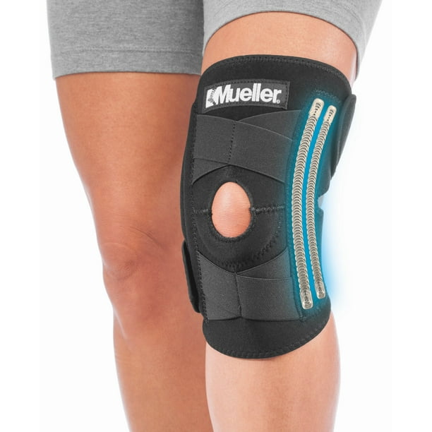 Mueller Self-Adjusting Fits Left or Right Elastic Brace Support Knee  Stabilizer, Black 